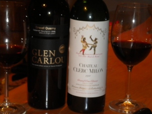 Fine Wines keeping company - Glen Carlou Gravel Quarry Cabernet and Chateau Clerc Milon 1991 